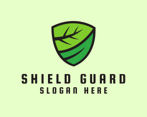 Organic Leaf Shield logo design