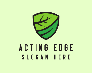 Organic Leaf Shield logo design