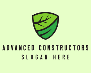 Organic Leaf Shield logo design