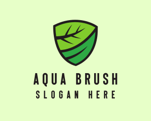 Organic Leaf Shield logo design