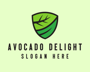 Organic Leaf Shield logo design