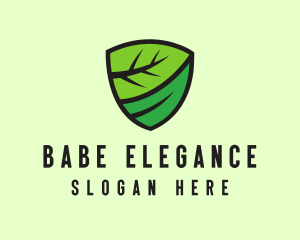 Organic Leaf Shield logo design