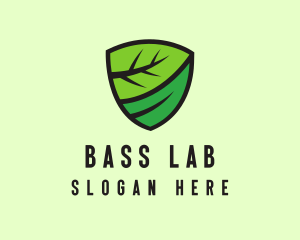 Organic Leaf Shield logo design