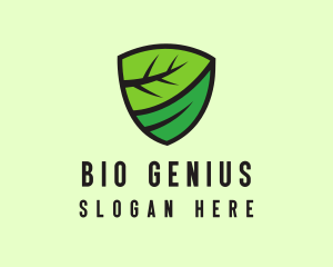 Organic Leaf Shield logo design