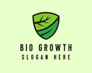 Organic Leaf Shield logo design