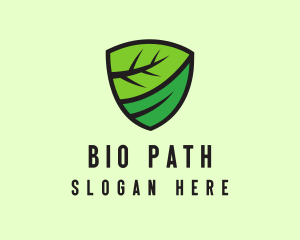 Organic Leaf Shield logo design