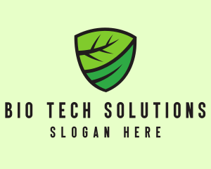 Organic Leaf Shield logo design