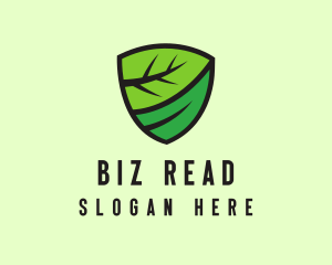 Organic Leaf Shield logo design