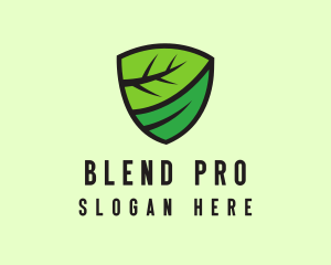 Organic Leaf Shield logo design