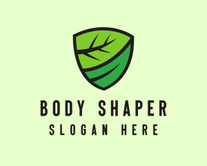 Organic Leaf Shield logo design