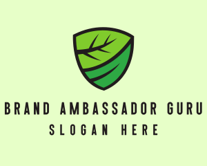 Organic Leaf Shield logo design