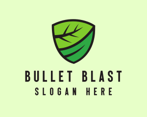 Organic Leaf Shield logo design