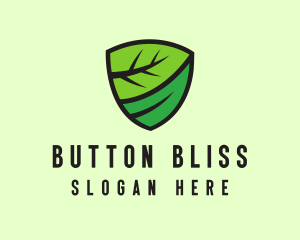 Organic Leaf Shield logo design