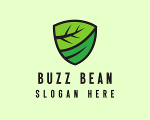 Organic Leaf Shield logo design