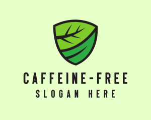 Organic Leaf Shield logo design