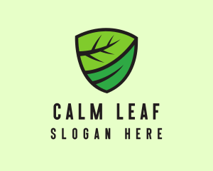 Organic Leaf Shield logo design