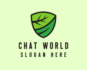 Organic Leaf Shield logo design