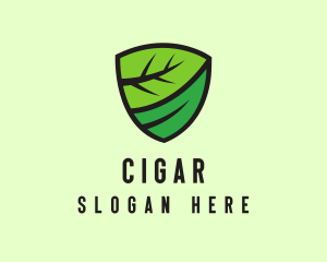 Organic Leaf Shield logo design