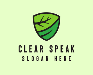 Organic Leaf Shield logo design