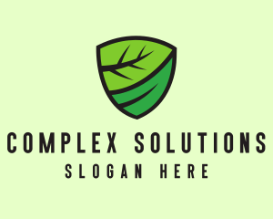 Organic Leaf Shield logo design