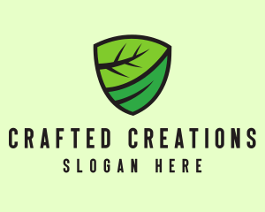 Organic Leaf Shield logo design