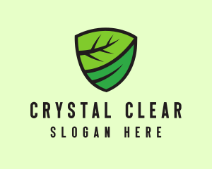 Organic Leaf Shield logo design