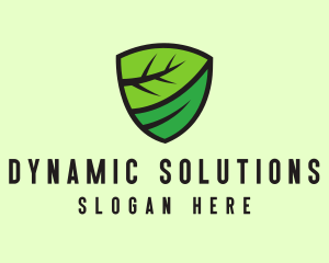 Organic Leaf Shield logo design