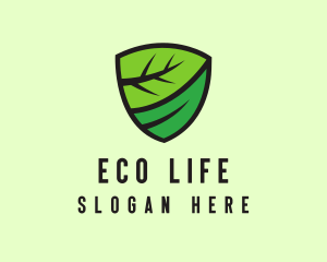 Organic Leaf Shield logo design