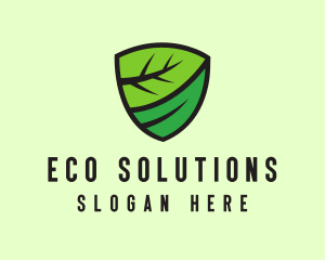 Organic Leaf Shield logo design