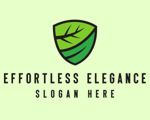 Organic Leaf Shield logo design