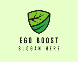 Organic Leaf Shield logo design