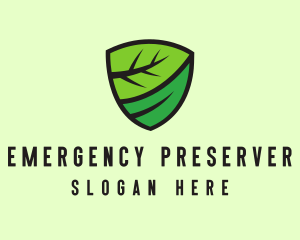 Organic Leaf Shield logo design