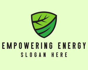 Organic Leaf Shield logo design