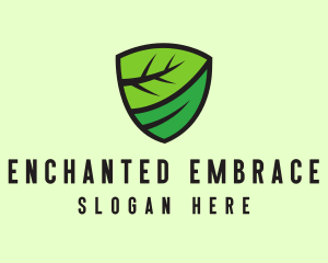 Organic Leaf Shield logo design