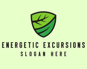 Organic Leaf Shield logo design