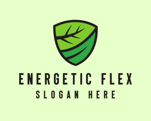 Organic Leaf Shield logo design