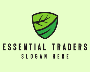 Organic Leaf Shield logo design