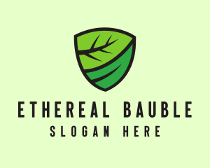 Organic Leaf Shield logo design