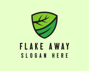 Organic Leaf Shield logo design