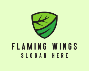 Organic Leaf Shield logo design