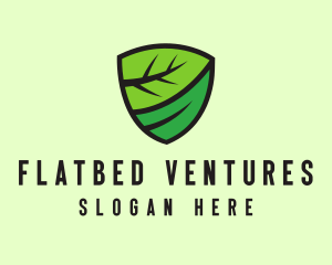 Organic Leaf Shield logo design