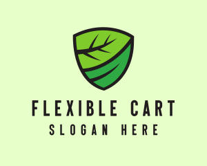 Organic Leaf Shield logo design