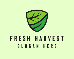 Organic Leaf Shield logo design