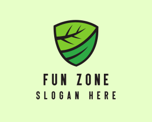 Organic Leaf Shield logo design