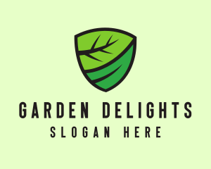 Organic Leaf Shield logo design