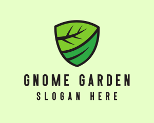 Organic Leaf Shield logo design