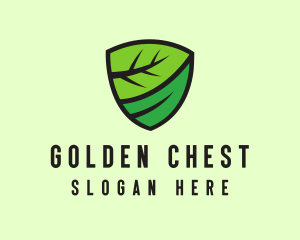 Organic Leaf Shield logo design