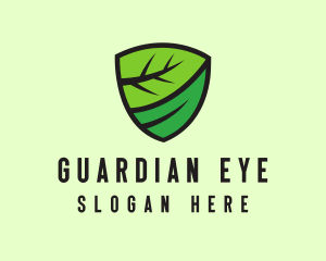 Organic Leaf Shield logo design