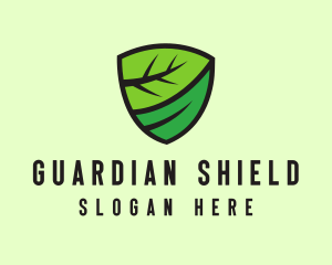 Organic Leaf Shield logo design