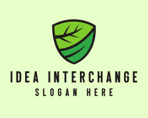 Organic Leaf Shield logo design